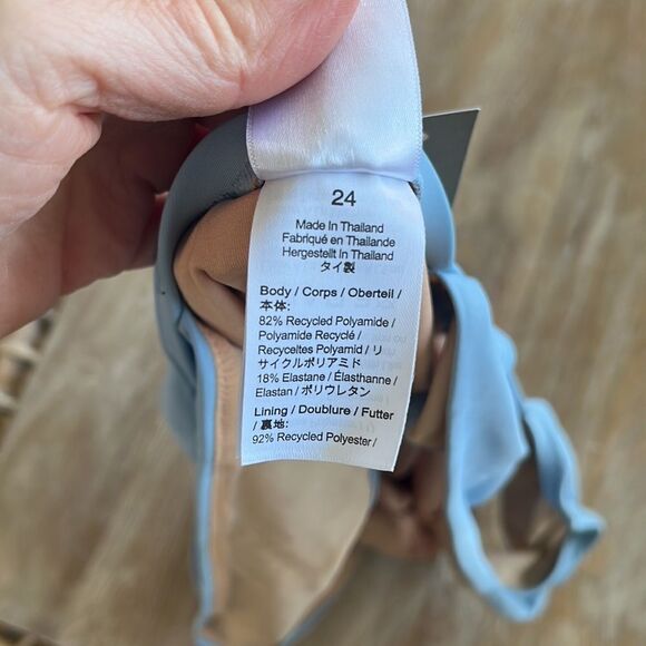 J Crew Swimsuit Size 24 V Neck One Piece Blue - Picture 6 of 7